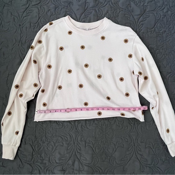 Mighty Fine Women’s Pink XL Long Sleeve with Embroidered Sunflowers - Picture 4 of 7